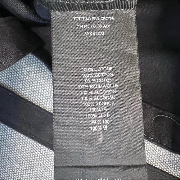 ❤️SOLD❤️Saint Laurent Black Tote Rive Droite Logo Canvas with bag - Picture 6 of 12